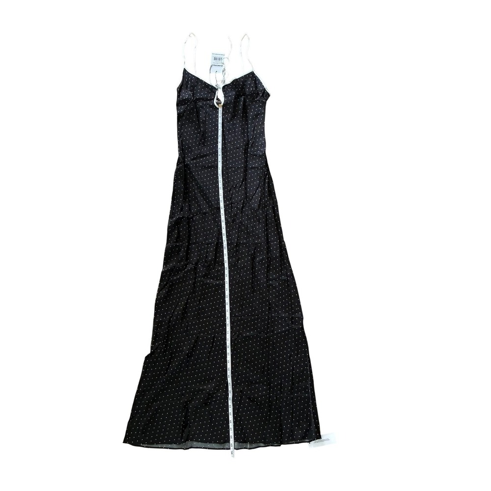 Rumored Daytona Maxi Dress Black White Polka Dot Tie Front Size L NWT - Picture 4 of 7